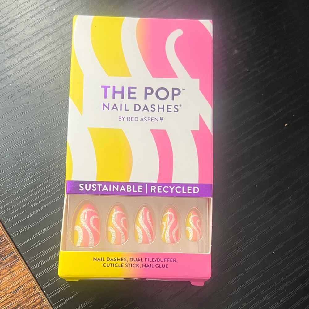 Red Aspen The Pop Nail Dashes - Pink and Yellow Press-On Nails